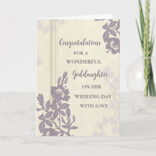 Tarjeta Día de la Boda de la Hija Morada Floral