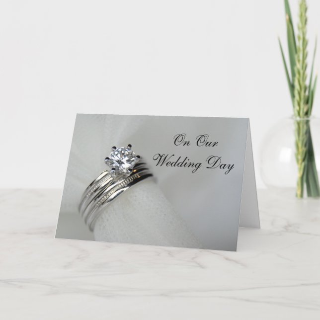Tarjeta Día de la Boda de los Anillos bodas (Anverso)