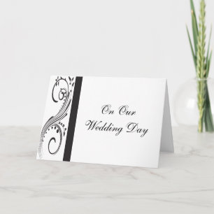 Tarjeta Día de la boda de negras y negras blancas