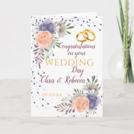 Tarjeta Día de la Boda Peony Rosa Púrpura