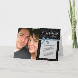 Tarjeta Día de la boda, por qué te amo - negro con cinta