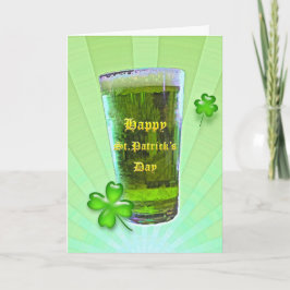 Tarjeta Día de la Cerveza Verde San Patricio