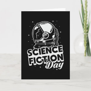 Tarjeta Día de la ciencia ficción espacial Regalo de alien