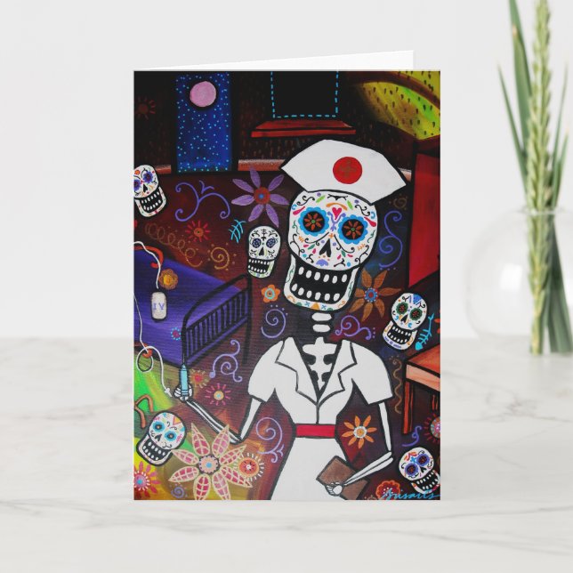 Tarjeta Día de la enfermera de los muertos (Anverso)