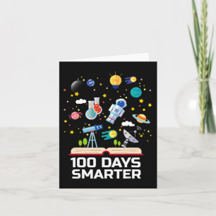 Tarjeta Día De La Escuela 100 Días Libros Más Inteligentes