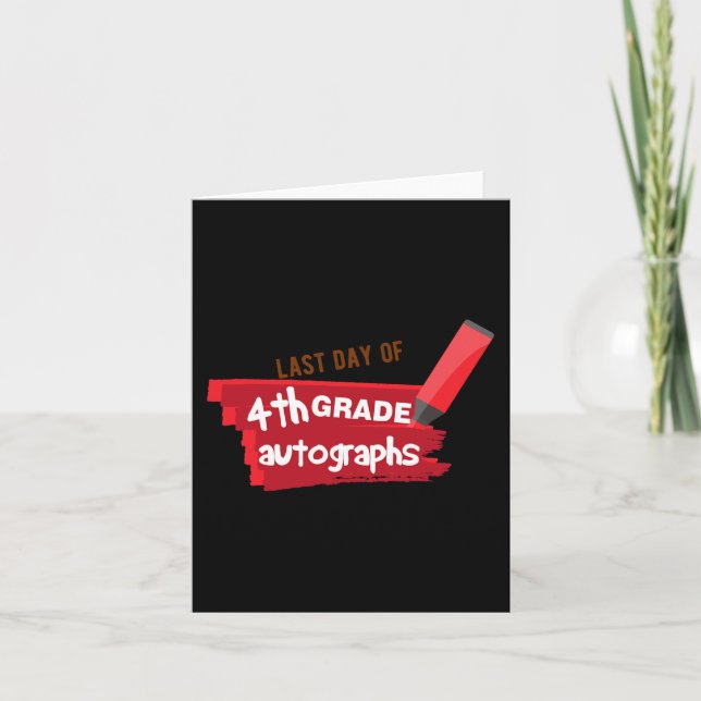 Tarjeta Día De La Escuela Autógrafo Primaria Estudiante 4t (Anverso)