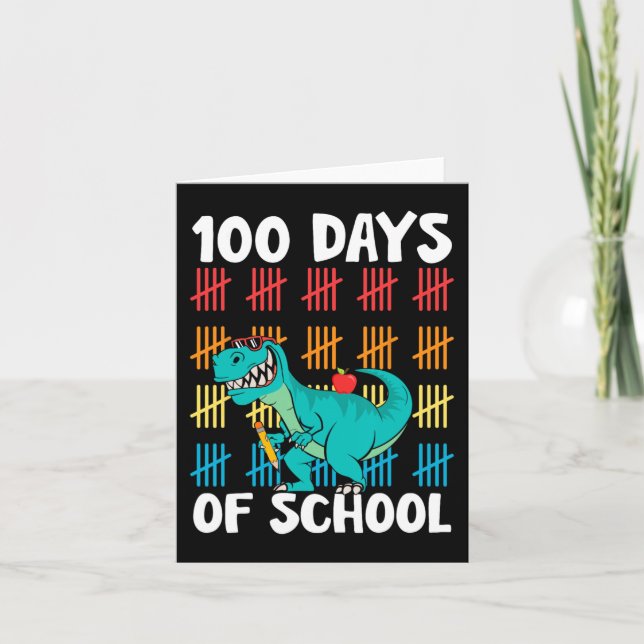 Tarjeta Día De La Escuela Profesores Niños Niños Dino Happ (Anverso)