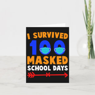 Tarjeta Día De La Escuela Sobreviví A 100 Días De Escuela