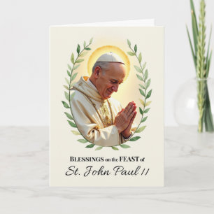 Tarjeta Día de la Fiesta de San Juan Pablo II Bendiciones