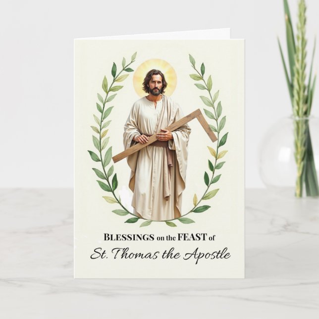 Tarjeta Día de la Fiesta del Apóstol Santo Tomás Bendicion (Anverso)