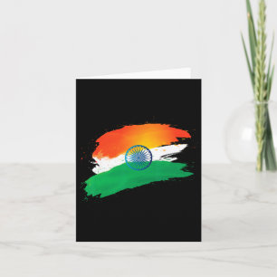 Tarjeta Día de la Independencia 15 agosto Bandera india Pa
