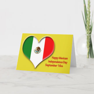 Tarjeta Día de la Independencia 16 de septiembre mexicano