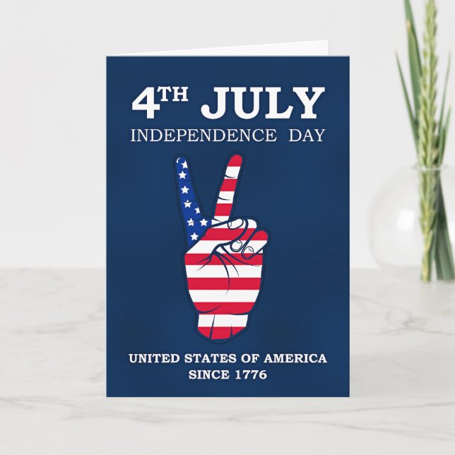 Tarjeta Día de la Independencia, 4 de julio, (Anverso)