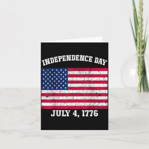 Tarjeta Día de la Independencia 4 de Julio 1776 Bandera Am