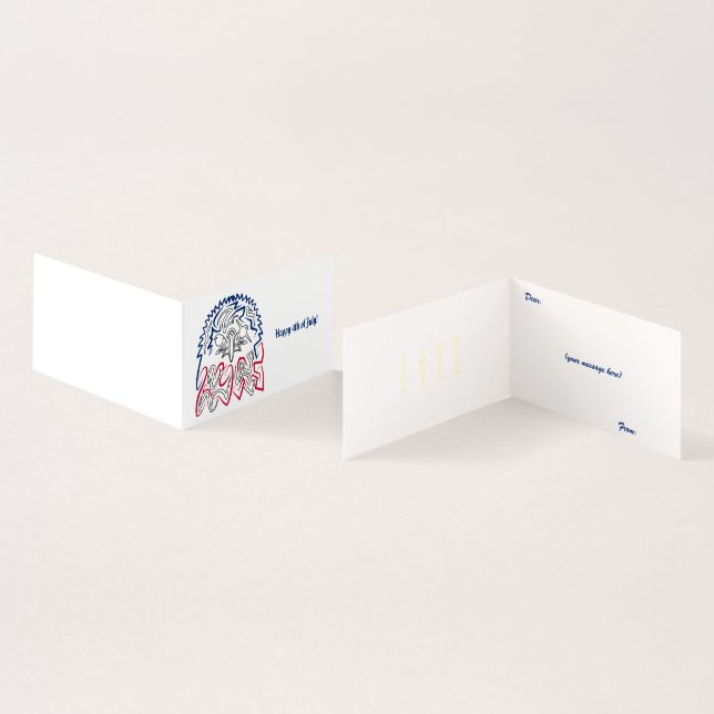 Tarjeta Día de la Independencia Águila Americana (Interior y exterior)