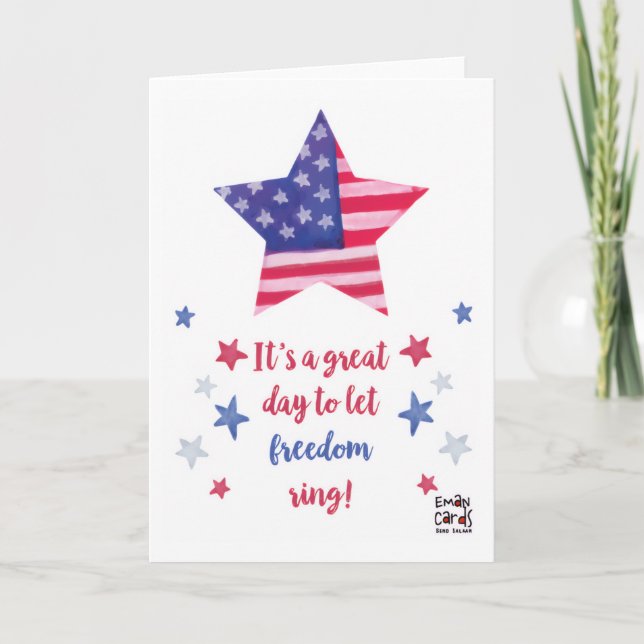 Tarjeta Día de la Independencia de EE. UU. -  (Anverso)