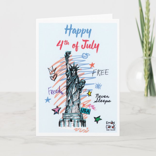 Tarjeta Día de la Independencia de EE. UU. - Libertad (Anverso)