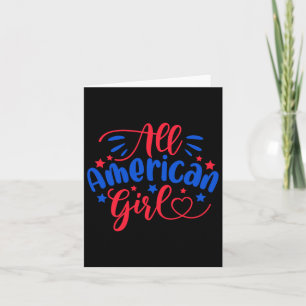 Tarjeta Día de la Independencia de los Chicas Estadouniden
