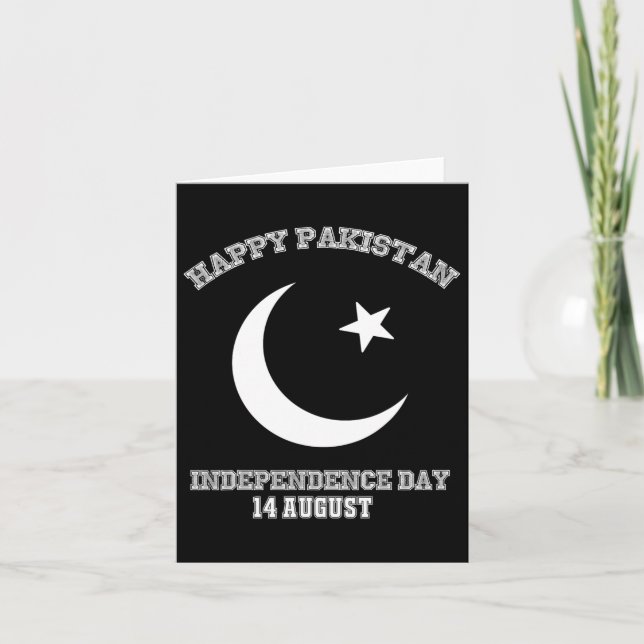 Tarjeta Día de la Independencia de Pakistán 14 de agosto (Anverso)