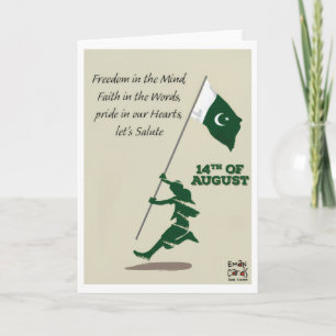 Tarjeta Día de la Independencia de Pakistán - Bandera