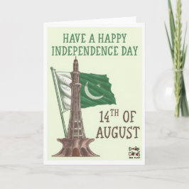 Tarjeta Día de la Independencia de Pakistán - Simple