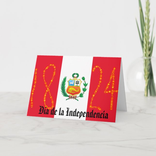 Tarjeta Día de la Independencia Perú (Anverso)