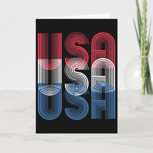 Tarjeta Día de la Independencia Retro Usa 4 de Julio