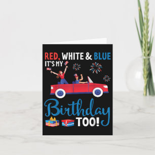 Tarjeta Día de la Independencia Rojo Blanco y Azul Es Mi C
