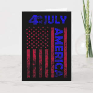 Tarjeta Día de la Independencia Usa América Bandera 4 de J
