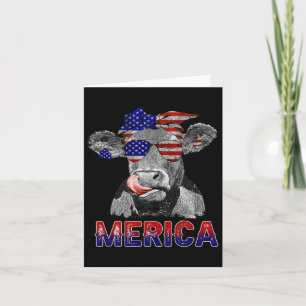 Tarjeta Día De La Independencia, Vaca Merica, 4 De Julio A