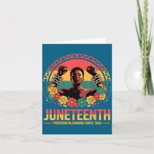 Tarjeta Día de la libertad floral del juneteenth de mujere