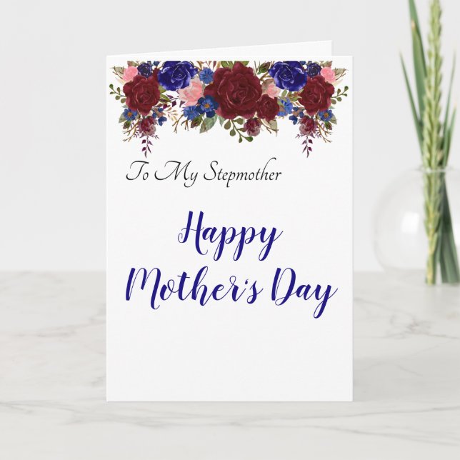 Tarjeta Día de la Madre a la Madre Stephama Floral (Anverso)