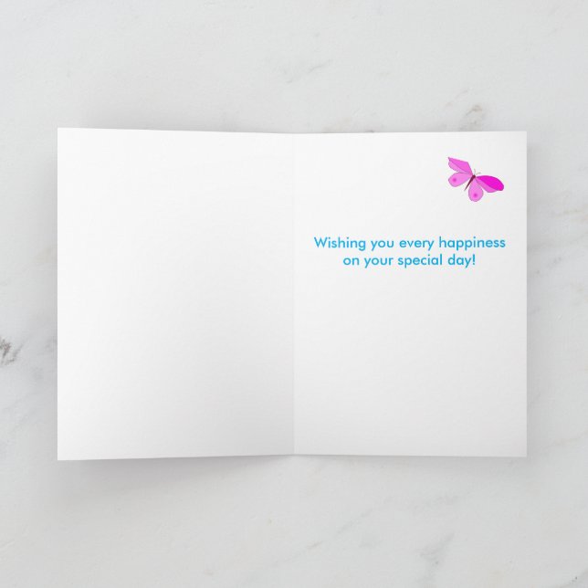 Tarjeta Día de la Madre a través de las millas rosas rosas (Interior)