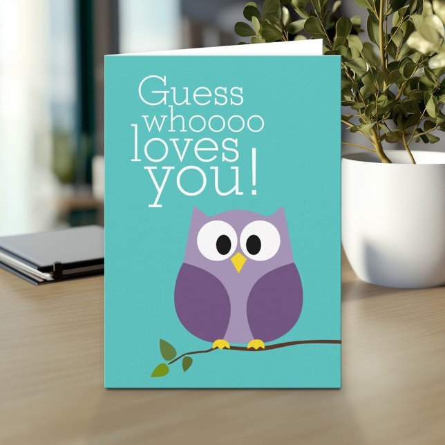 Tarjeta Día de la Madre - Adivina Búho lindo quien te ama (Personalized Mother's Day Greeting Card)