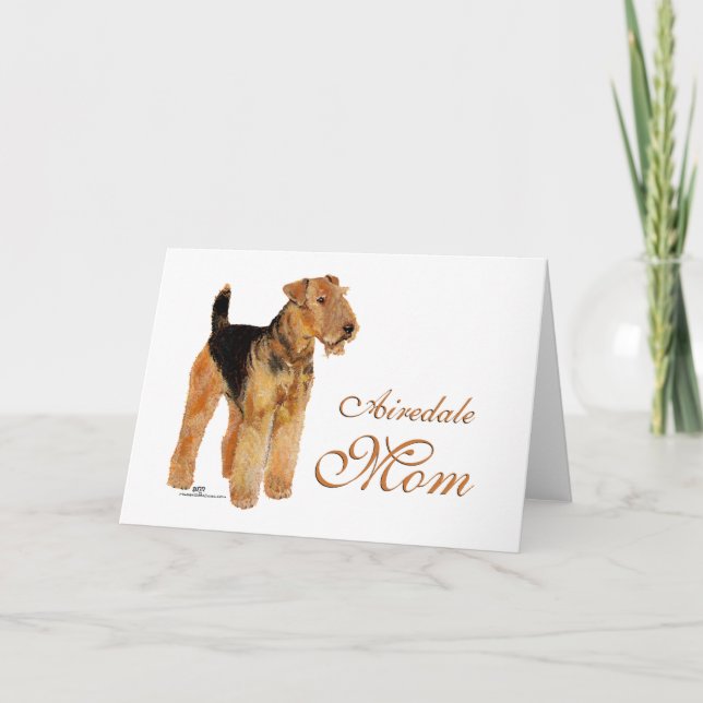 Tarjeta Día de la Madre Airedale Terrier (Anverso)