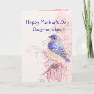Tarjeta Día de la Madre Amigo Especial Pájaro Azul Jardín