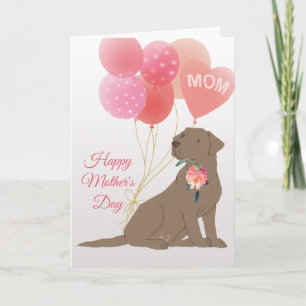 Tarjeta Día de la Madre Amor Chocolate Labrador Retriever