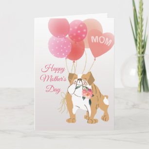 Tarjeta Día de la Madre Amor de tu dulce perro Bulldog