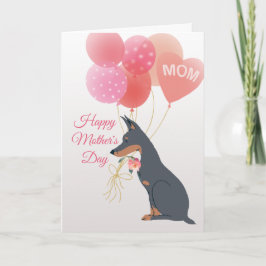 Tarjeta Día de la Madre Amor de tu dulce perro Doberman