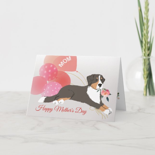 Tarjeta Día de la Madre Amor de tu perro Bernés de la Mont (Anverso)