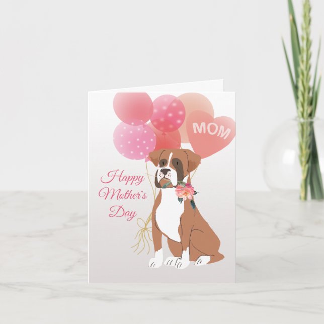 Tarjeta Día de la Madre Amor de tu perro Boxer (Anverso)