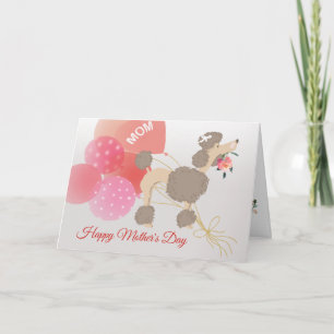 Tarjeta Día de la Madre Amor de tu perro Caniche