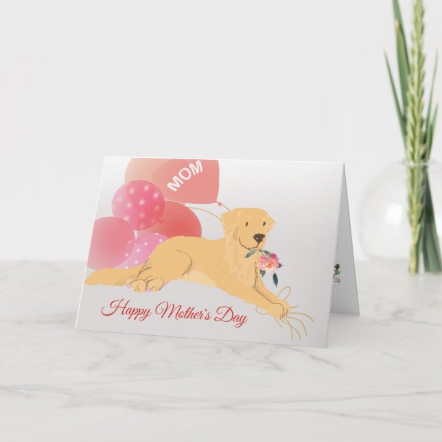 Tarjeta Día de la Madre Amor de tu perro Retriever Dorado (Anverso)