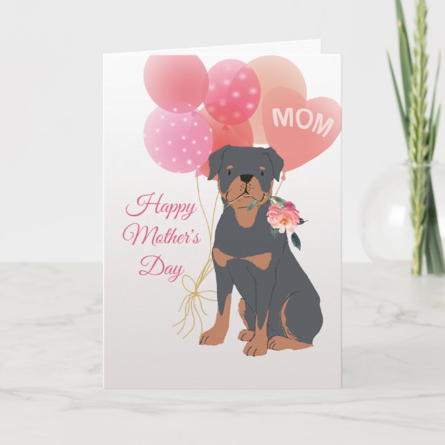 Tarjeta Día de la Madre Amor de tu Perro Rottweiler (Anverso)