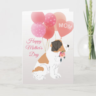 Tarjeta Día de la Madre Amor de tu perro San Bernardo