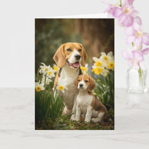 Tarjeta Día de la Madre Amor Mamá Beagle