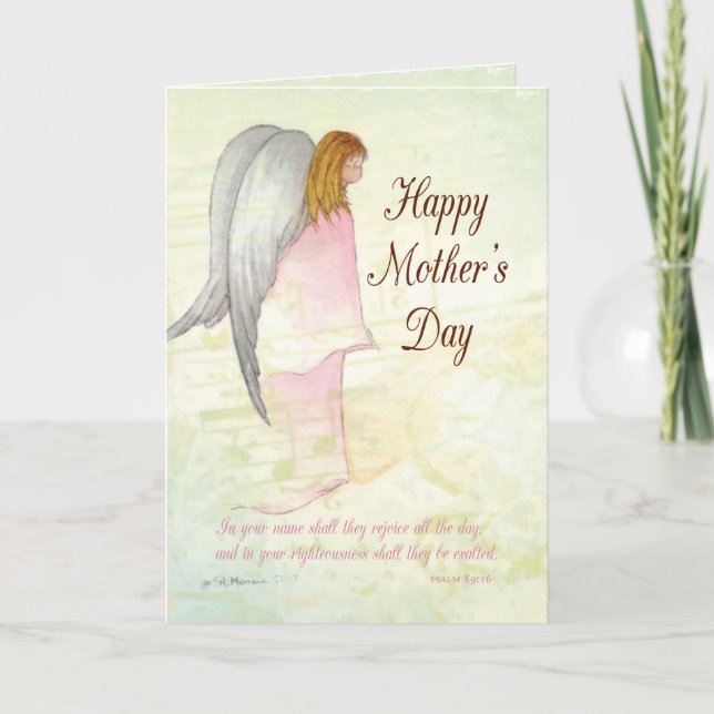 Tarjeta Día de la Madre Ángel Religioso (Anverso)