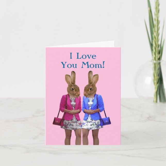 Tarjeta Día de la Madre animal divertido (Anverso)