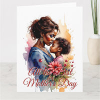 Día de la Madre Arte de Amor Acuarela Africana