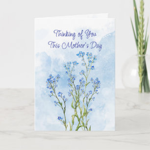 Tarjeta Día de la Madre Azul de Larga Distancia No me Olvi